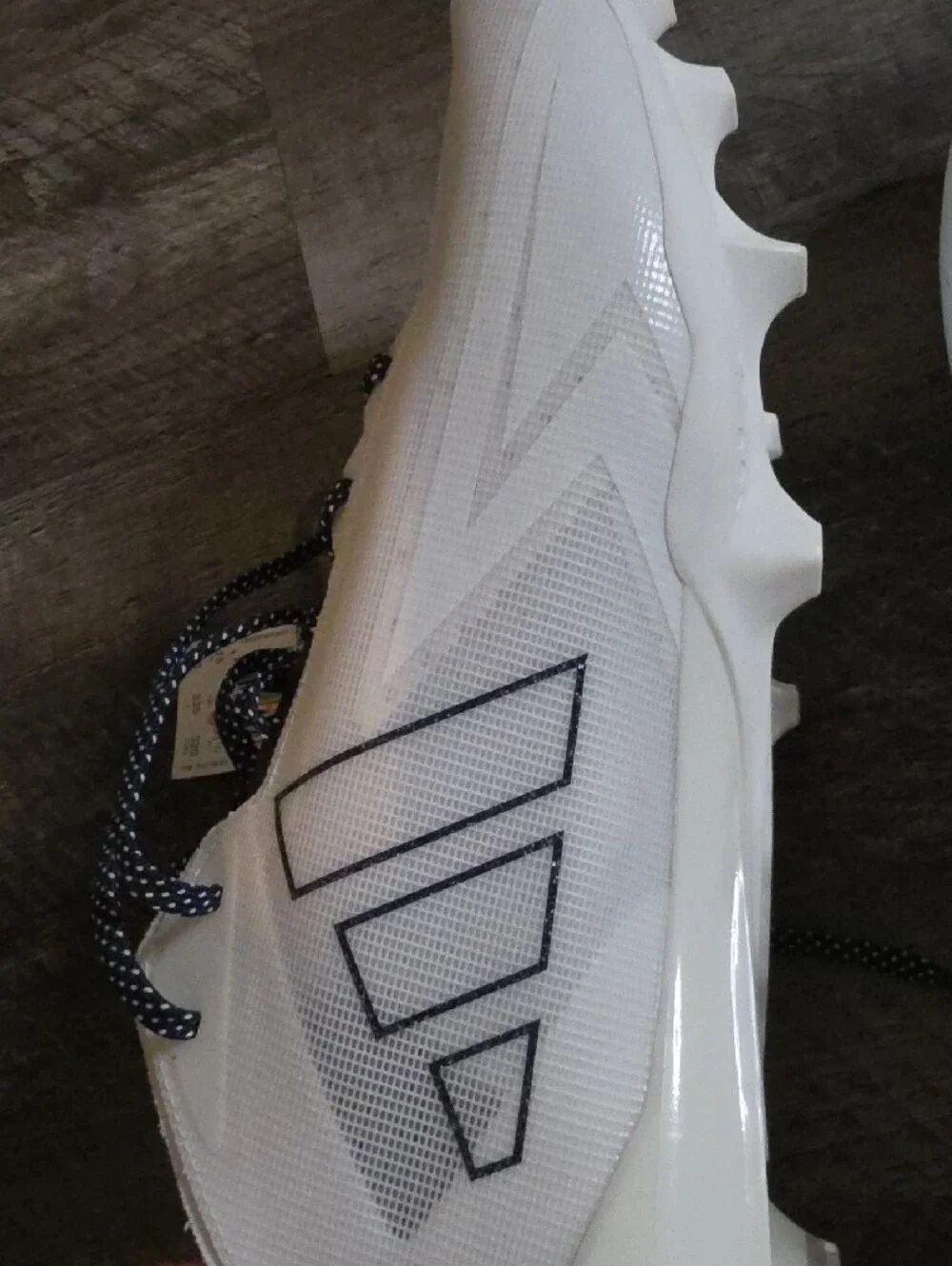 adidas Adizero Electric Men’s White with Navy Accents Athletic Cleats